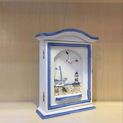 Amazon Co Jp キーボックス おしゃれ 木製 地中海風 欧米風 キー ケース お洒落 インテリア 壁掛け 鍵掛け 鍵収納 キー収納 キーリング 鍵の保管 受け渡しに 事務所 工場 オフィス カギ管理 家庭用キーボックス アンティーク風 ウッドキーボックス 小物入れ 鍵収納