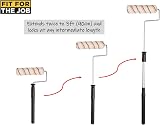 Fit For The Job 9 Inch Telescopic Paint Roller Frame with 12mm Medium Pile view 2