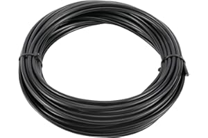 YaeMarine 4mm X 50ft Bicycle Bike Lined Shift Cable Housing Shifter Cable Housing with 50Pcs Cable End Caps, Black