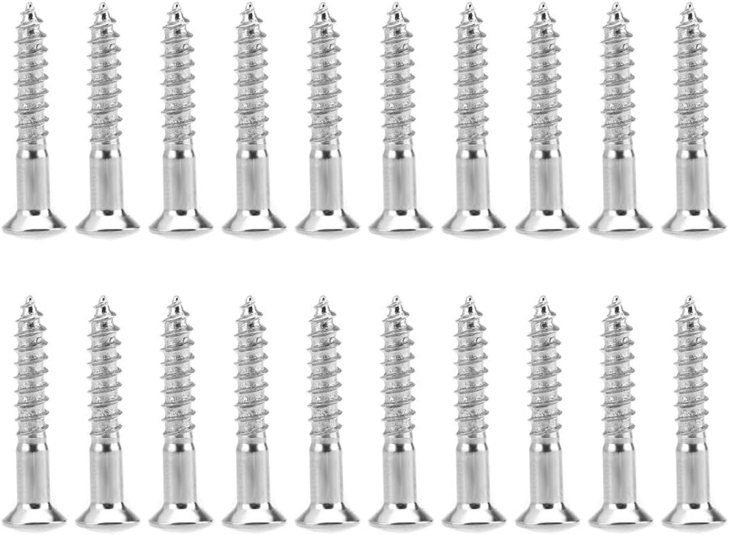 Musiclily Pro 3.5x25mm Guitar Bass Bridge Countersunk Mounting Screws,Nickel (Set of 20) BigaMart