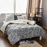 Bedsure Branch and Plum Pattern Reversible