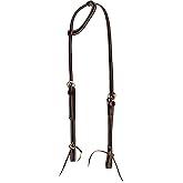 Weaver Leather Latigo Leather Flat Sliding Ear Headstall Burgundy,One Size