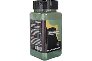 VITARIE Mica Powder Pigment, 3.5 OZ/100G Mica Powder for Soap Making, Shimmer Resin Color Pigment for Epoxy, Slime, Bath Bomb, DIY Crafting Projects(Moss Green)