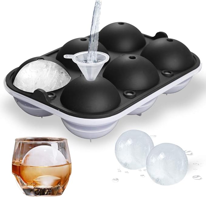 Amazon TINANA アイスボールメーカー 2.5インチ 再利用可能なアイスボール型 簡単リリース ラウンドシリコンアイススフィア