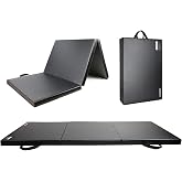 RitFit Upgraded Folding Exercise Mat, 2 Inch Thick Gymnastics Mat | Tumble Mat with Carrying Handles for Yoga, MMA, Stretching, Core Workouts and Home Gym Protective Flooring