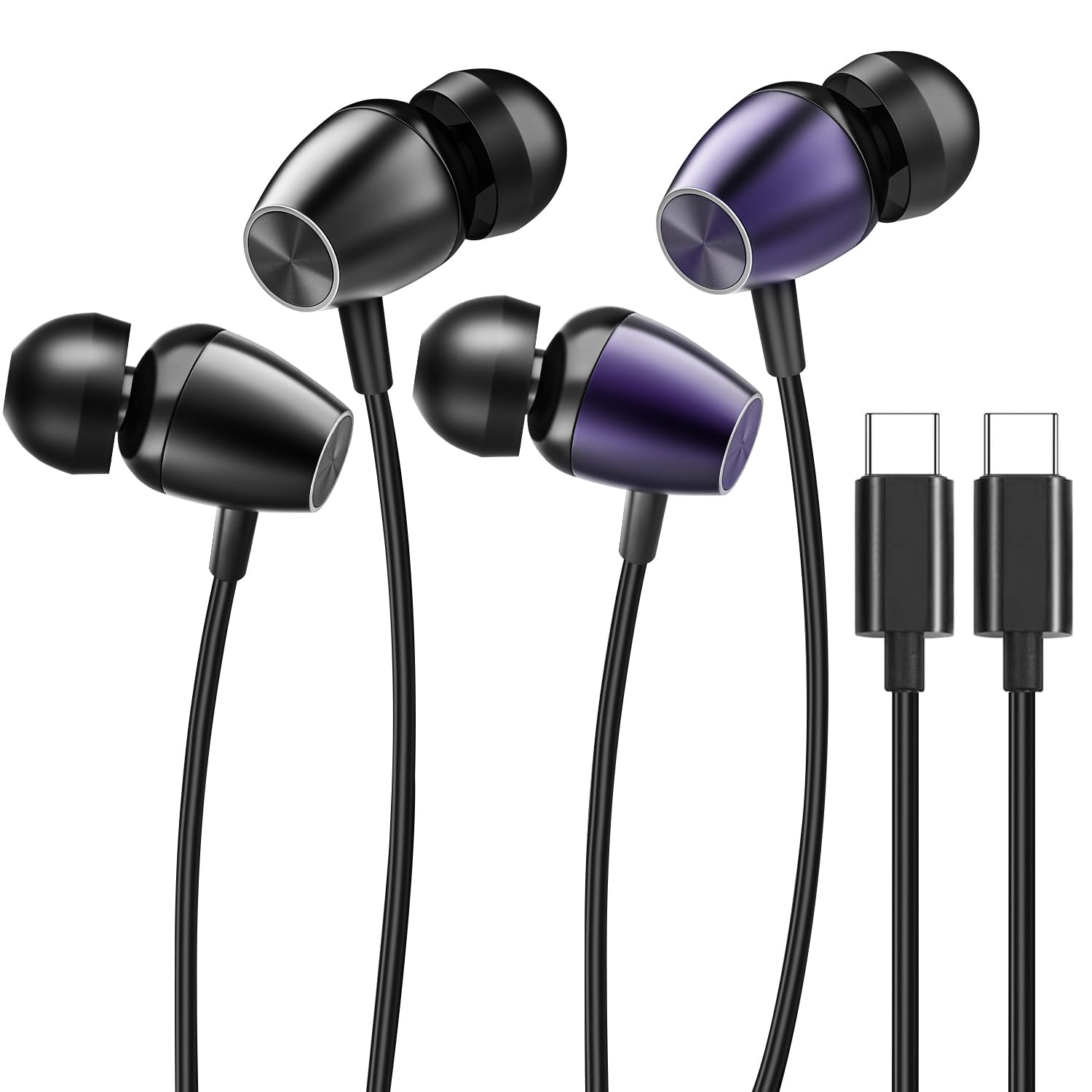 Photo 1 of 2Pack USB C Headphones Wired Earphones Type C Earbuds for iPhone 15 16 17 Pro Max Plus, USBC Ear Buds with Mic Volume Control HiFi Stereo Noise Cancelling for Galaxy S24/S23/S22/S21/A53, Pixel 8/7/6