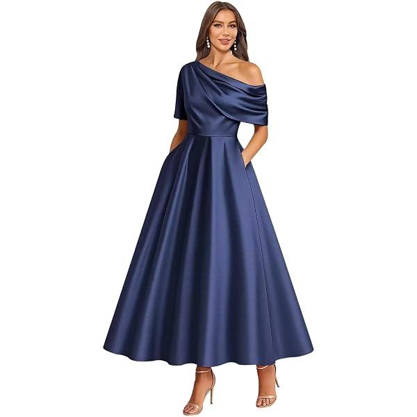 green emerald velvet dress Navy Blue Mother of The Bride Dresses Tea Length 3/4 Sleeves Mother of The Bride Dress with 3D Flowers