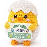Weming Easter Basket Stuffers for Teens Kids, Easter Gifts Crochet Spring Egg & Chick Plush, Jesus Christian Non Candy Egg Fillers Toy for Boys & Girls 8-12, 6-8, Tweens 10-12 Year Old