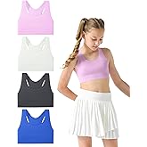 Sascina Girls Training Bras 7-12 Seamless First Bra Racerback Light Sports Bras - No Pads, Chest Double Lined