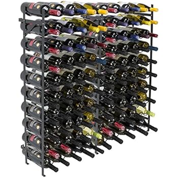Sorbus Wine Display Rack Large Capacity Wobble-Free Wine Shelves, Wine Storage Stand for Bar, Basement, Wine Cellar, Kitchen, Dining Room, etc (Black)
