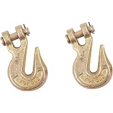 SEUNGCH 1/4" Clevis Grab Hooks, 2 Pack Heavy Duty Chain Hook | 3,600 LBS Grab Hooks, G70 Chain Forged Alloy Steel, Sturdy Lifting Gear for Vehicle Transit &amp; Industrial Rigging