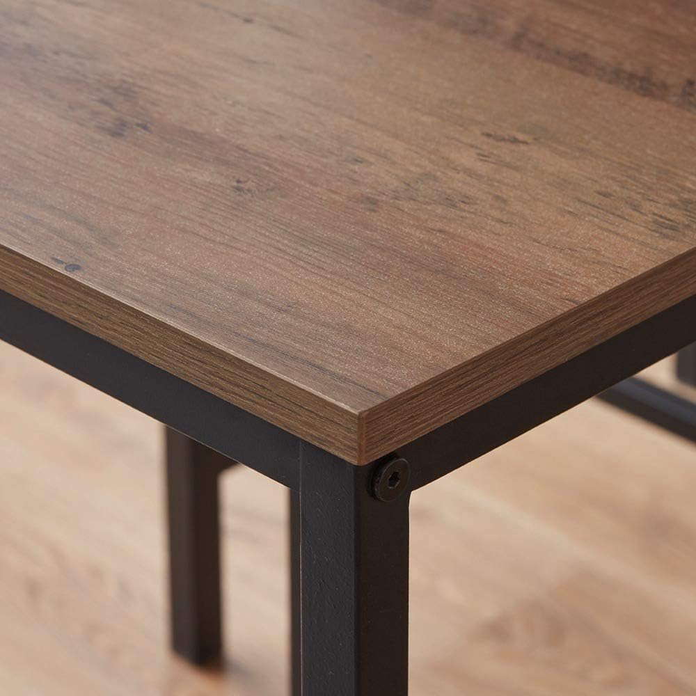 IBF Modern Bar Table Set, Wood and Metal Dining Table Set, Industrial Breakfast Pub Table, Counter Height Table with 2 Chairs Stools for Kitchen Living Room, Rustic Oak, 42 Inch: Furniture & Decor