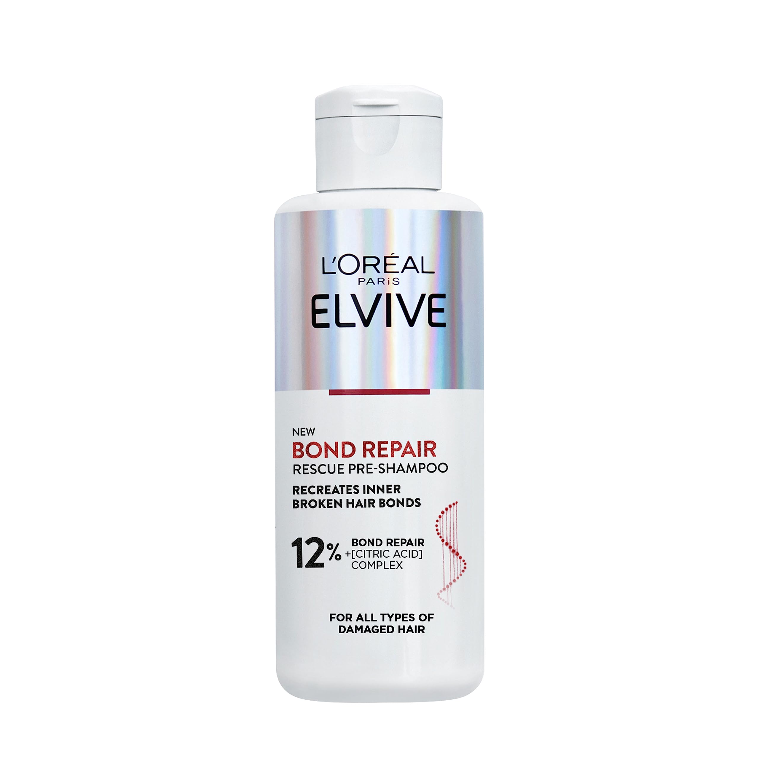 L'Oréal Paris Pre-Shampoo Treatment For Damaged Hair, Elvive Bond Repair With Citric Acid Complex, Intensive Bond Builder For Strength And 98% Less Breakage, Restores Original Strength And Shine