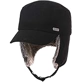 TOP-EX Oversized XL/XXL Unisex Winter Trapper Military Hat Faux Fur Earflaps Baseball Cap Quilted Lined