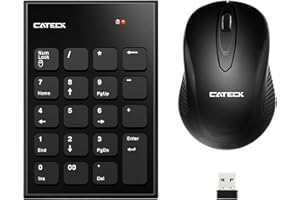 Numeric Keypad & Mouse Combo, Cateck 2.4G Wireless Mini USB Number Pad Keyboard and Mouse combo with USB receiver for Laptop 