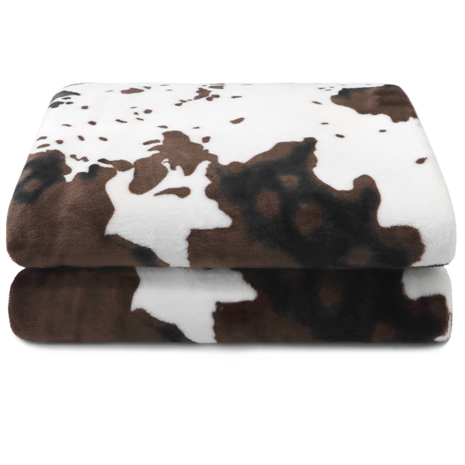SEEGU Cow Print Blanket Animal Brown Black Milky White Throw Blankets,Cow Print Blanket for Kids Adults, Soft Cow Blankets and Throws Cowhide Decor for Couch Sofa Bed 40"×50"