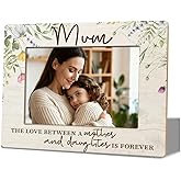 YGSDZY Mum Gift, The Love Between A Mother And Daughter Is Forever Wooden Photos Frame, Wood Photo Frames for Desktop Display, Holds 4 x 6 Inch Photo, Birthday and Christmas Gift for Mom