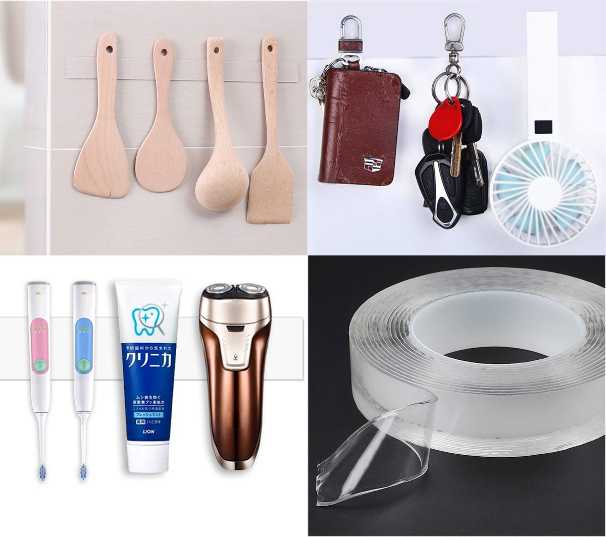 LLMoon Nano Double Sided Adhesive Tape, Reusable Washable Traceless Transparent Tape Removable Tapes for Household Industrial Mounting Tape(2MM/3.28Ft)