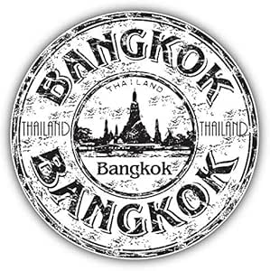 Amazon.com: KW Vinyl Magnet Bangkok Thailand Grunge Rubber Travel Stamp Truck Car Magnet Bumper ...