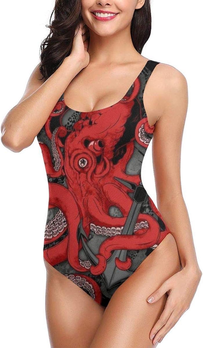 YongColer Women One Piece Swimsuits Monokini U Neck Backness Swimming Suit Beachwear