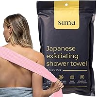 Sima Brand Exfoliating Washcloth Face & Body Scrub Towel - Japanese Exfoliating Towel with Hexagon Fibers, Body Scrubber with