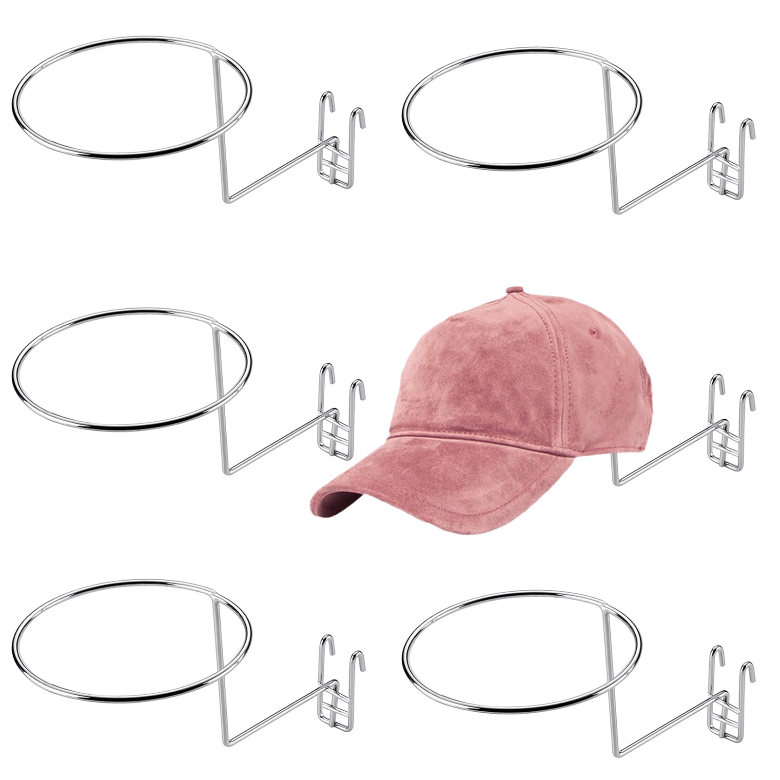 Photo 1 of QoTang 6-Pack Hat Displayer - Metal Gridwall Rack with Hooks for Retail & Home