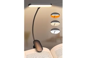 TATAANTY Book Light for Reading at Night, 14 LEDs & 80 Hrs Lasting Reading Light for Books in Bed, 3 Color Modes & Stepless Dimming Book Reading Light, Reachrgeable Book Light Clip on for Book Lovers