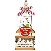 Teachers Appreciation Gifts 2025, Teacher Retirement Gifts for Women, Unique Wood Thank You Ornament, Gift for Teachers Preschool Daycare Kindergarten, Cute Teacher Ornament