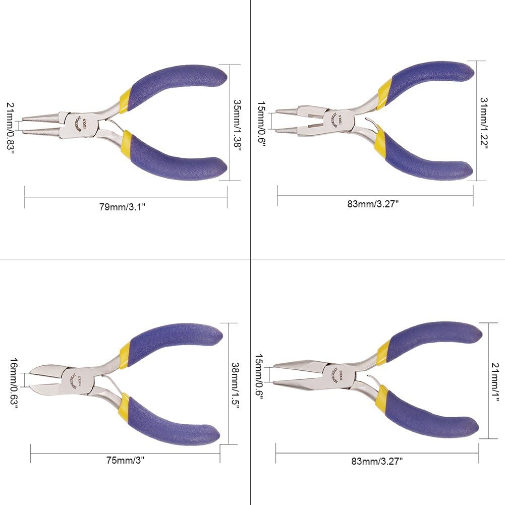 BENECREAT 4Piece Mini Jewelry Pliers Set, Professional Mini Precision