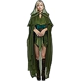 miccostumes Women's Chiffon Cloak Medieval Princess Elf Costume Cape with Hooded Halloween