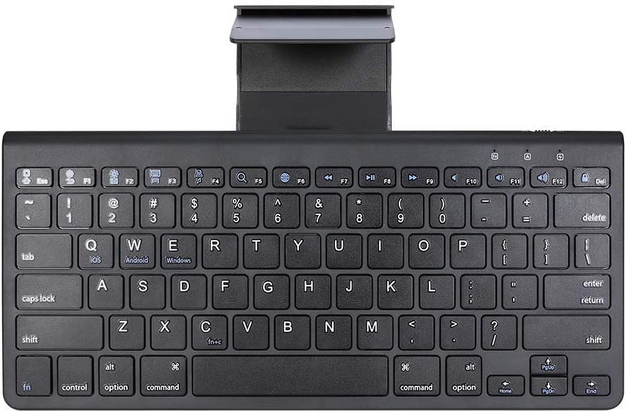 Lavuky WS10 Wireless Bluetooth Keyboard, Wireless Keypad Portable Mini Size Keyboard 78 Keys 11.1 5 inches with Built-in Bracket Stand for Laptops/Computers/ Tablets -Black