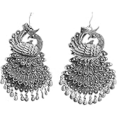 Charming 100% handmade Miao silver peacock earrings jewelry vintage heavy earrings 007