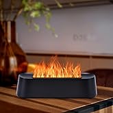 7Color Aroma Diffuser with Remote,Volcano Diffuser for Home Large Room，Flame Diffuser Humidifier 10.7"&times;3"&times;3.1" (Black-01)