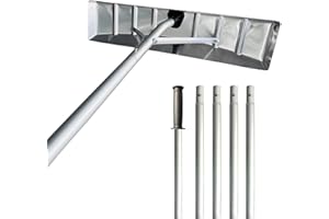 MTB GARDEN 20 Feet Aluminum Snow Roof Rake, 25 Inch Aluminum Blade and Handle, Snow Rake Telescoping Snow Removal Tool