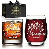 Opininqo Promoted To Grandparents 2026 - Mothers Day, Fathers Day Gift For Grandma Grandpa - First Time Grandparents Gift, Baby Pregnancy Announcement Wine Gifts for New Grandma Grandpa