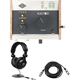 Universal Audio Volt 176 Portable 1x2 USB Type-C Audio/MIDI Interface, Bundle With Turnstile Audio Headphones, XLR M to F Cable 25'