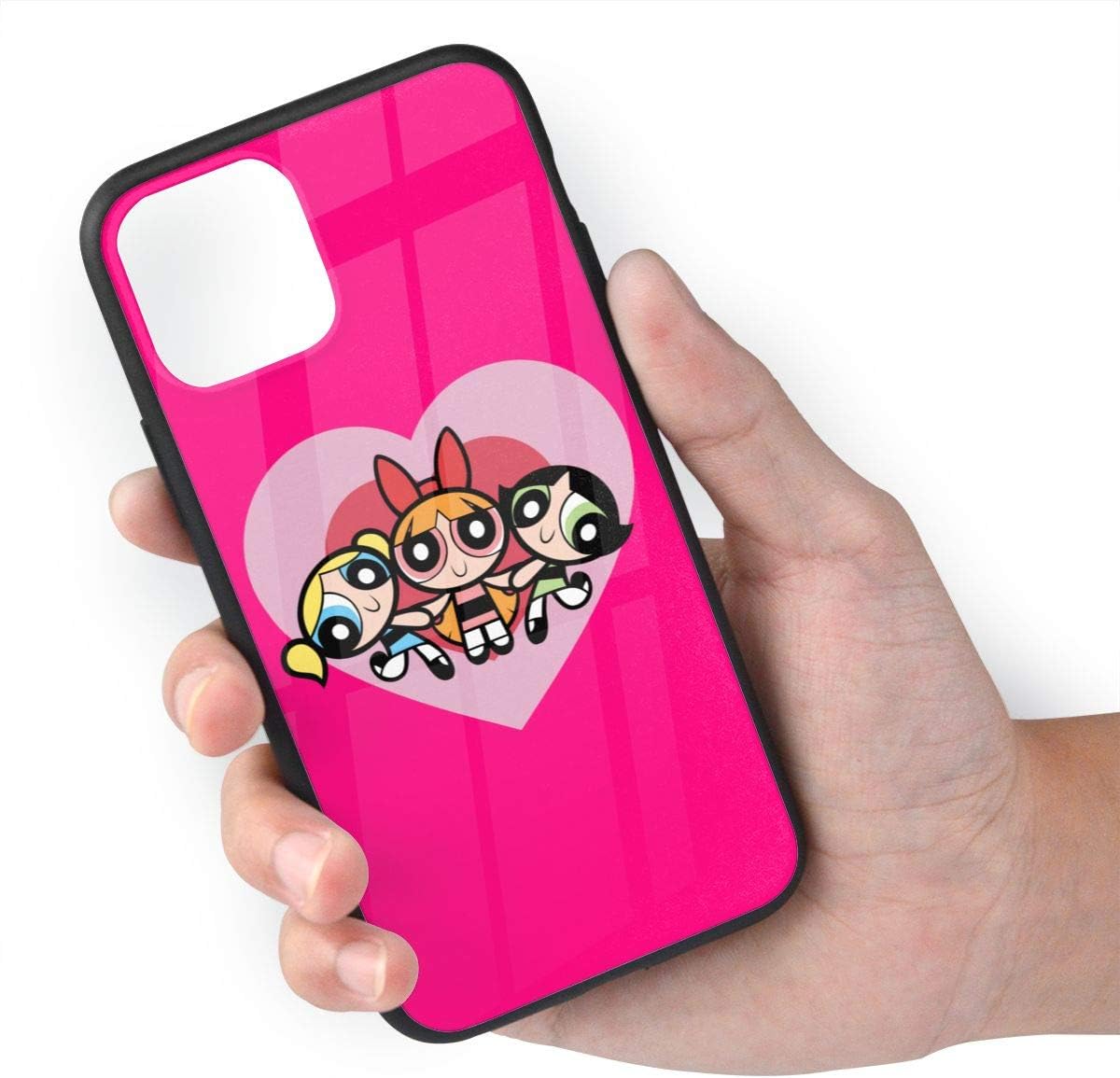 The Powerpuff Girls iPhone 11,iPhone 11 Pro,iPhone 11 Pro Max,Full Body Protection Shockproof Cover Case TPU Glass Case Black