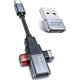 BUISAMG Small USB C HUB for Laptop, USB C Dongle for MacBook Pro, XPS | 60W Fast Charging and 480Mbps Data Transfer USB C Docking Station, USB C Splitter for iMac, iPhone 17, XPS. 2-piece Set