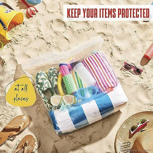 99 BAGS XLarge Plastic Bags With Zipper Top, 5 GALLON Size 18" x 24", Extra Large Storage Bags