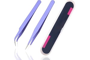 2 Pieces Sticker Tweezers, Cute Craft Tweezers for Stickers, Scrapbooking, Vinyl, Lashes, Electronics, Purple