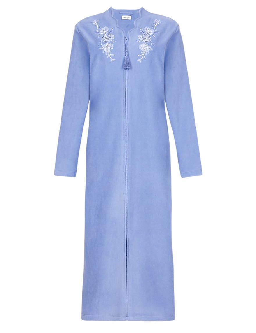 Marks & Spencer Floral Embroidered Scalloped Fleece Dressing Gown