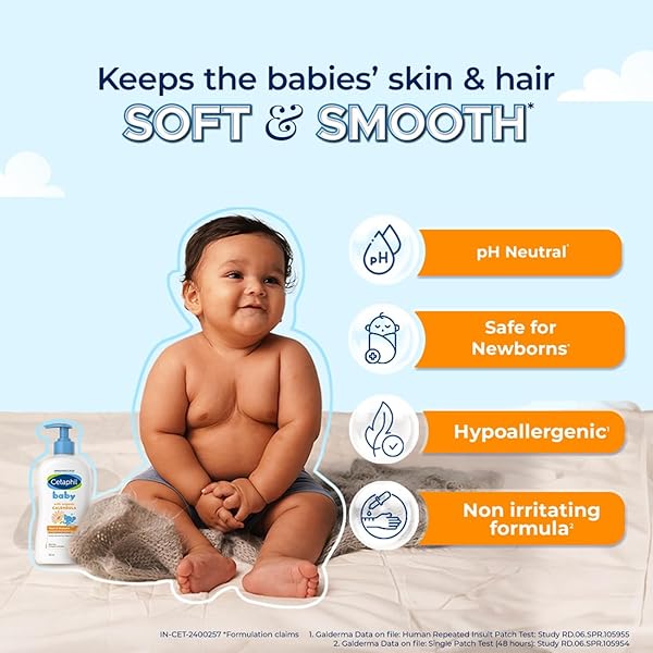 CETAPHIL BABY WASH & SHAMPOO ,TEAR FREE, PARABEN, COLORANT AND MINERAL OIL FREE, 13.5 FL. OZ (PACKAGING MAY VARY)