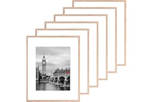 Fixwal 16x20 Picture Frame Set of 6 with Shatter Resistant Plastic Glass, Thin Border and Light Weight Photo Frames for Wall,