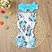 IEason Newborn Toddler Kid Baby Girl Print Romper Jumpsuit Sunsuit+Headband Clothes Set (0-3 Months, Blue)