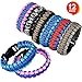 ArtCreativity Paracord Buckle Bracelets - Pack of 12 - Two Tone Color Scheme - 9 Inch Cobra Bracelets - Fashionable Party Favor and Carnival Prize