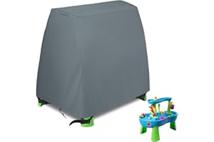TORUTA Kids Water Table Cover Fit Step2 Rain Showers Splash Pond Water Table (Grey) 600D Waterproof Outdoor Kids Water Play Table Cover Weatherpoof UV Protection with Windproof Buckle