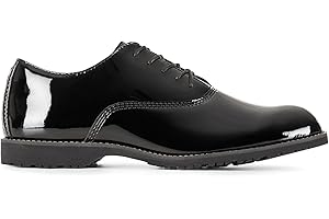 5.11 Tactical Men's Hi-Gloss Duty Oxford Uniform Shoes - High-Shine Leather, Vibram Outsole - Premium Military Dress Footwear