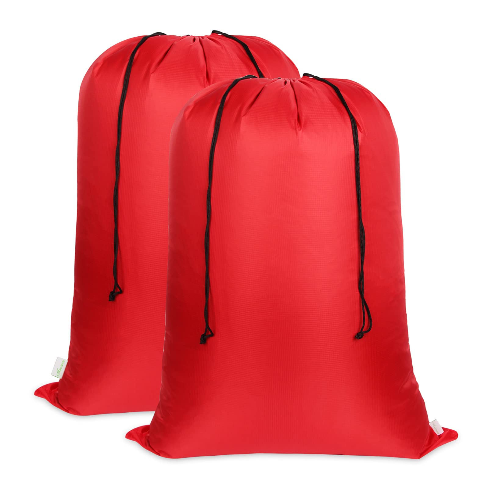 Asonen Large Laundry Bags 2 Pack, Two-way drawstring Tear-proof Portable Large Capacity Laundry Bags for Students, Apartments, Travel, Vacations, College (27 X 36 Inch, Red)