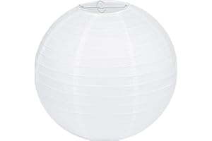LIHAO 16 Inch White Round Paper Lanterns (10 Pack)