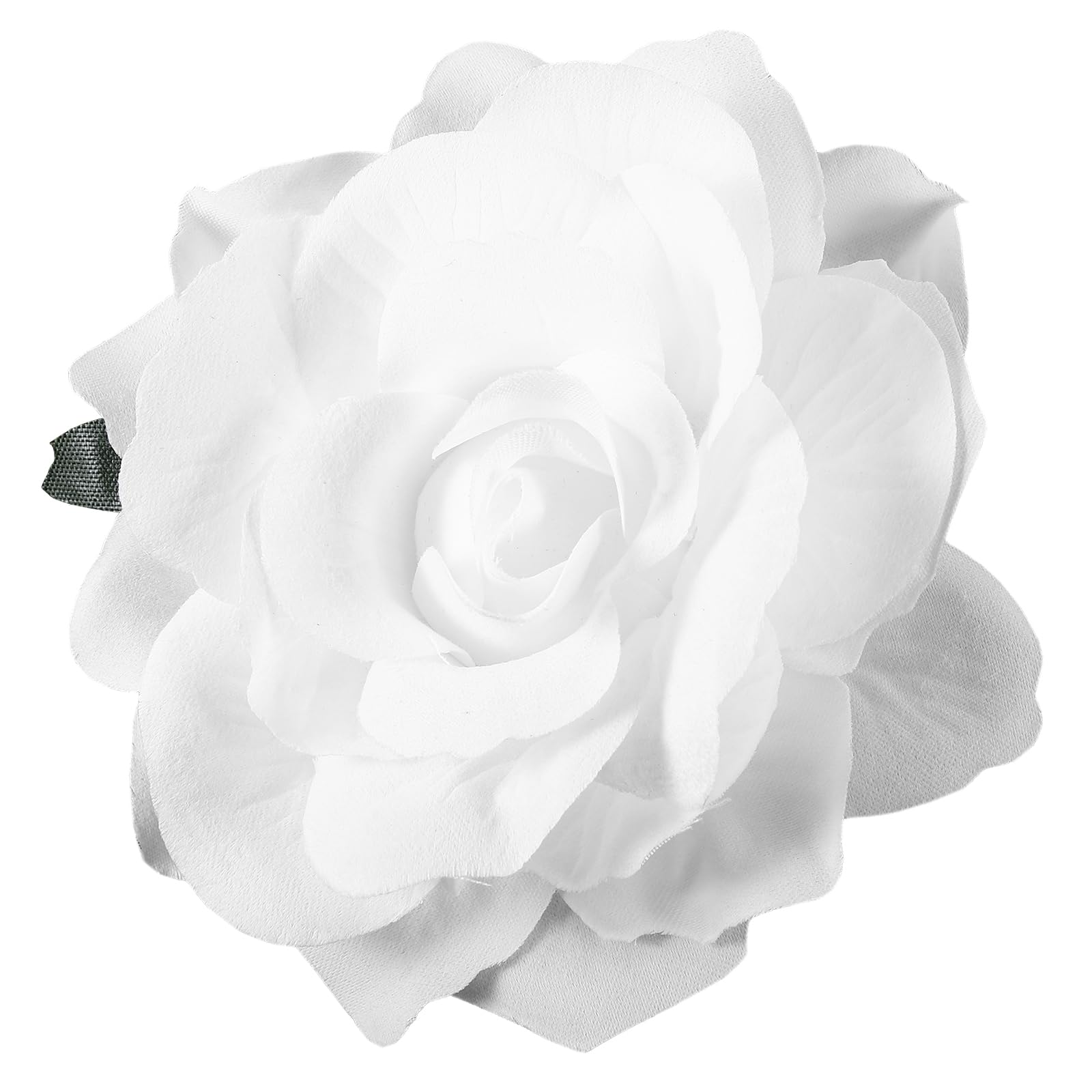 Uonlytech Rose Flower Hair Clip Comb Rose Flower Brooch 2 in 1 Artificial Big Wedding Fabric Flowers for Women Girl Bridal Party (White)
